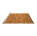 Sideview of Machine Washable Abstract Orange Modern Area Rugs, wshabs4988org