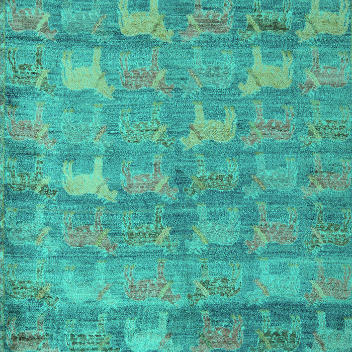 Machine Washable Abstract Turquoise Modern Area Rugs, wshabs4988turq