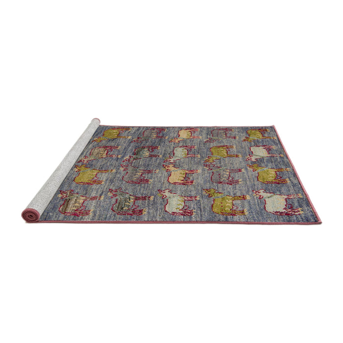 Sideview of Machine Washable Abstract Rosy Pink Rug, wshabs4989