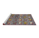 Sideview of Machine Washable Abstract Rosy Pink Rug, wshabs4989