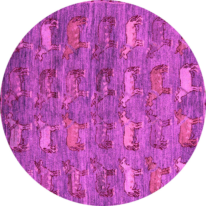 Round Abstract Pink Modern Rug, abs4989pnk