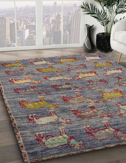 Abstract Pink Modern Rug in Family Room, abs4989