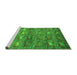 Sideview of Machine Washable Abstract Green Modern Area Rugs, wshabs4989grn