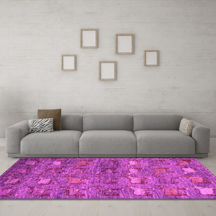 Machine Washable Abstract Pink Modern Rug in a Living Room, wshabs4989pnk