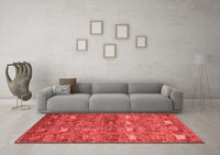 Machine Washable Abstract Red Modern Rug, wshabs4989red