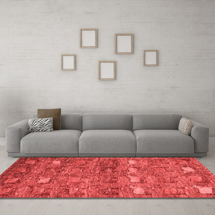 Modern Red Washable Rugs