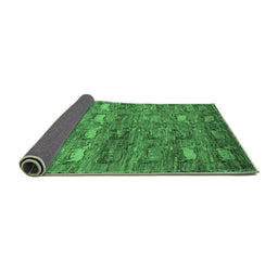 Sideview of Abstract Emerald Green Modern Rug, abs4989emgrn