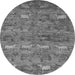 Round Abstract Gray Modern Rug, abs4989gry