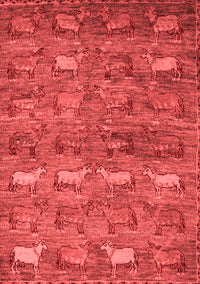 Abstract Red Modern Rug, abs4989red