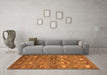 Machine Washable Abstract Orange Modern Area Rugs in a Living Room, wshabs4989org