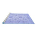 Sideview of Machine Washable Oriental Blue Traditional Rug, wshabs498blu