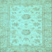 Square Machine Washable Oriental Light Blue Traditional Rug, wshabs498lblu