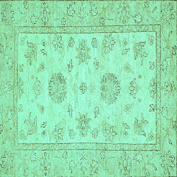 Square Oriental Turquoise Traditional Rug, abs498turq
