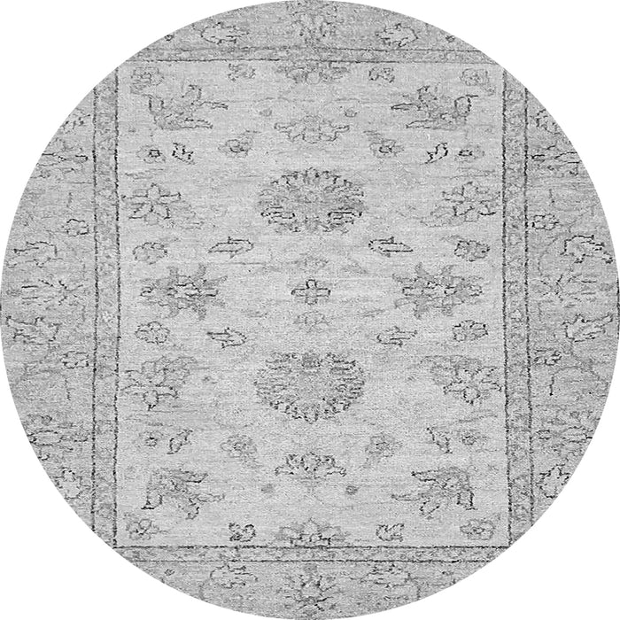 Round Oriental Gray Traditional Rug, abs498gry