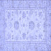 Square Oriental Blue Traditional Rug, abs498blu