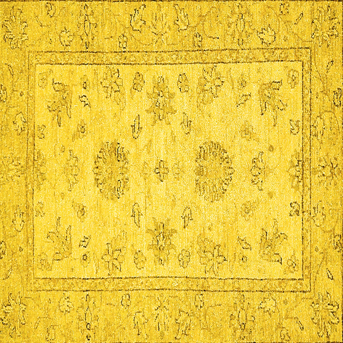 Square Oriental Yellow Traditional Rug, abs498yw