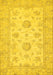 Machine Washable Oriental Yellow Traditional Rug, wshabs498yw