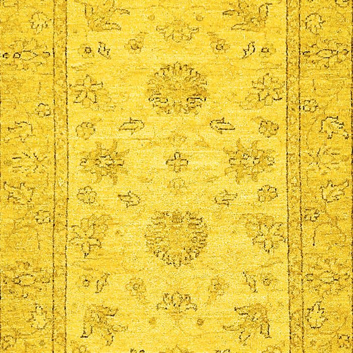 Machine Washable Oriental Yellow Traditional Rug, wshabs498yw