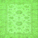 Square Oriental Green Traditional Rug, abs498grn