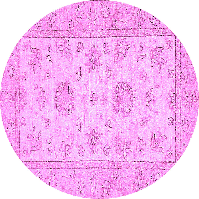 Round Machine Washable Oriental Purple Traditional Area Rugs, wshabs498pur