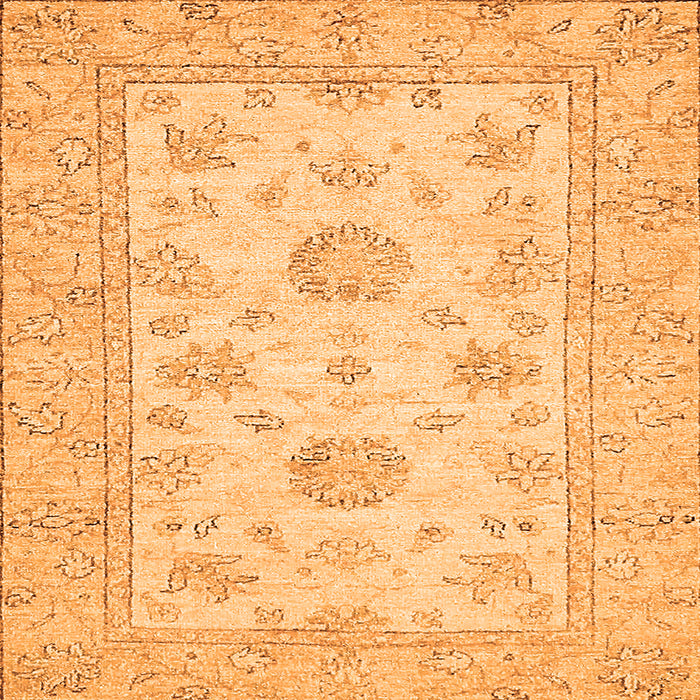 Square Machine Washable Oriental Orange Traditional Area Rugs, wshabs498org