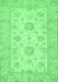 Machine Washable Oriental Emerald Green Traditional Area Rugs, wshabs498emgrn