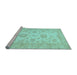 Sideview of Machine Washable Oriental Light Blue Traditional Rug, wshabs498lblu