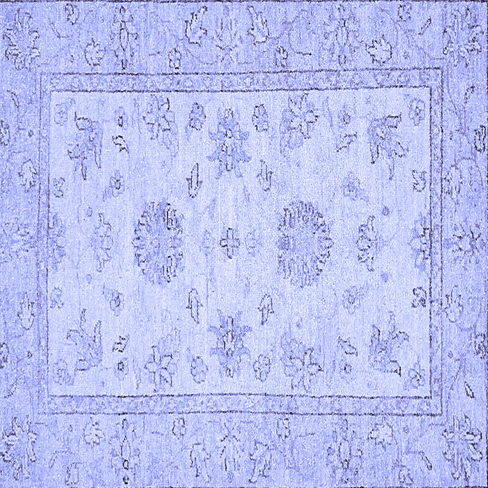 Square Machine Washable Oriental Blue Traditional Rug, wshabs498blu