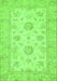 Machine Washable Oriental Green Traditional Area Rugs, wshabs498grn