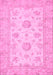 Machine Washable Oriental Pink Traditional Rug, wshabs498pnk