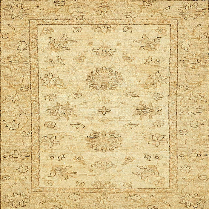 Square Machine Washable Abstract Yellow Rug, wshabs498