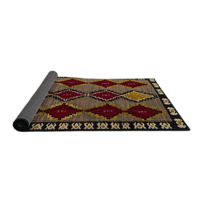 Sideview of Abstract Red Modern Rug, abs4990