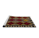 Sideview of Machine Washable Abstract Night Red Rug, wshabs4990