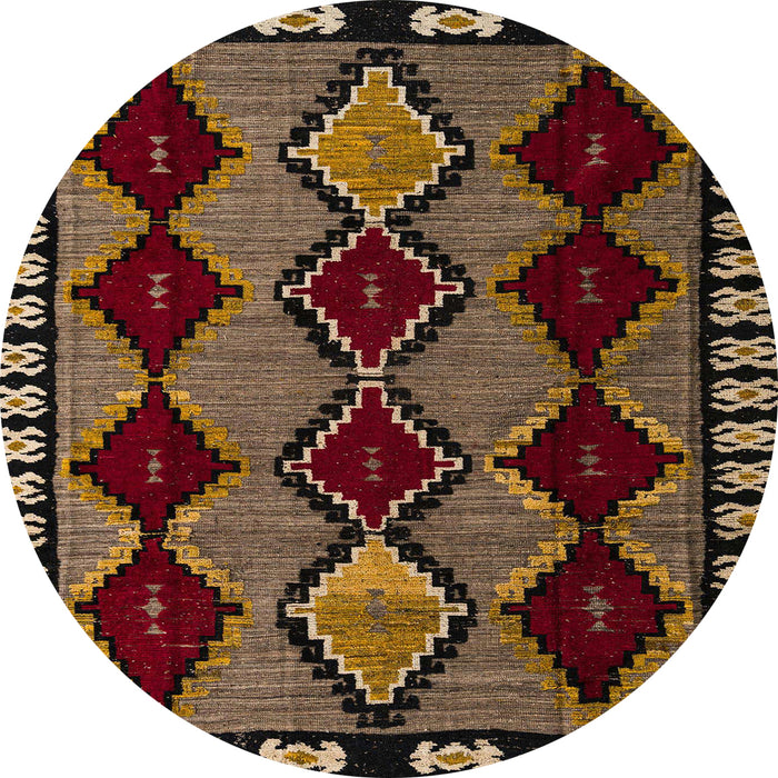 Round Abstract Red Modern Rug, abs4990