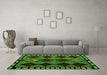 Machine Washable Abstract Green Modern Area Rugs in a Living Room,, wshabs4990grn