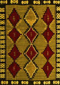 Abstract Yellow Modern Rug, abs4990yw