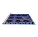 Sideview of Machine Washable Abstract Blue Modern Rug, wshabs4990blu