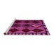 Sideview of Machine Washable Abstract Pink Modern Rug, wshabs4990pnk