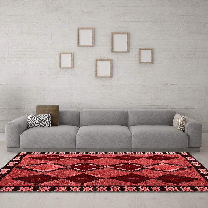 Modern Red Washable Rugs