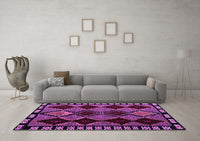 Machine Washable Abstract Purple Modern Rug, wshabs4990pur