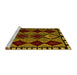 Sideview of Machine Washable Abstract Yellow Modern Rug, wshabs4990yw