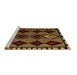 Sideview of Machine Washable Abstract Brown Modern Rug, wshabs4990brn