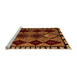 Sideview of Machine Washable Abstract Orange Modern Area Rugs, wshabs4990org