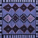 Square Abstract Blue Modern Rug, abs4990blu