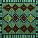 Square Abstract Turquoise Modern Rug, abs4990turq