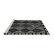 Sideview of Machine Washable Abstract Gray Modern Rug, wshabs4990gry