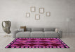 Machine Washable Abstract Pink Modern Rug in a Living Room, wshabs4990pnk