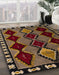 Machine Washable Abstract Night Red Rug in a Family Room, wshabs4990