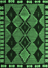 Abstract Emerald Green Modern Rug, abs4990emgrn