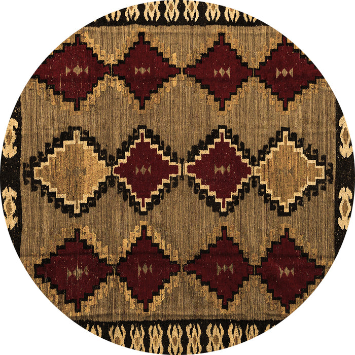 Round Machine Washable Abstract Brown Modern Rug, wshabs4990brn